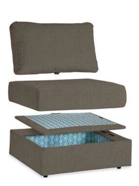 Lovesac Storage Seat Cover Set: Taupe Combed Chenille